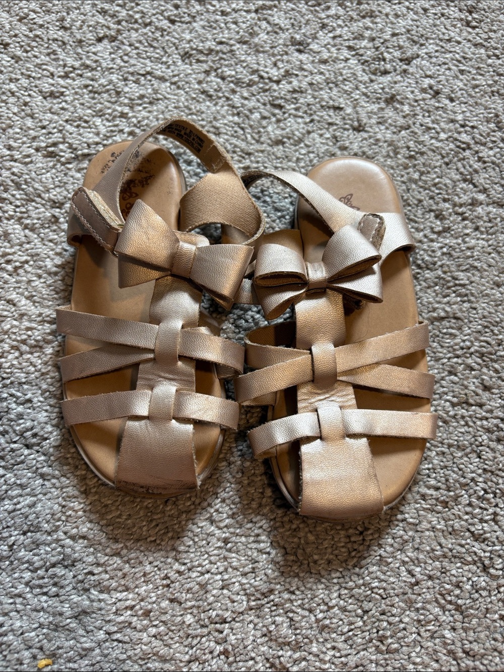 Self Esteem Metallic Champagne Bow Gladiator Sandals
